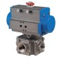 Bonomi SR97X with 97X Ball Valve Double L-Port St-Steel 3-way FNPT 1000 PSI WOG and Valbia Spring Return Pneumatic Actuator