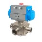 Bonomi SR97T-STC with 97T-STC T-Port Stainless Steel Ball Valve 3-way 1000 psi and Valbia Spring Return Pneumatic Actuator