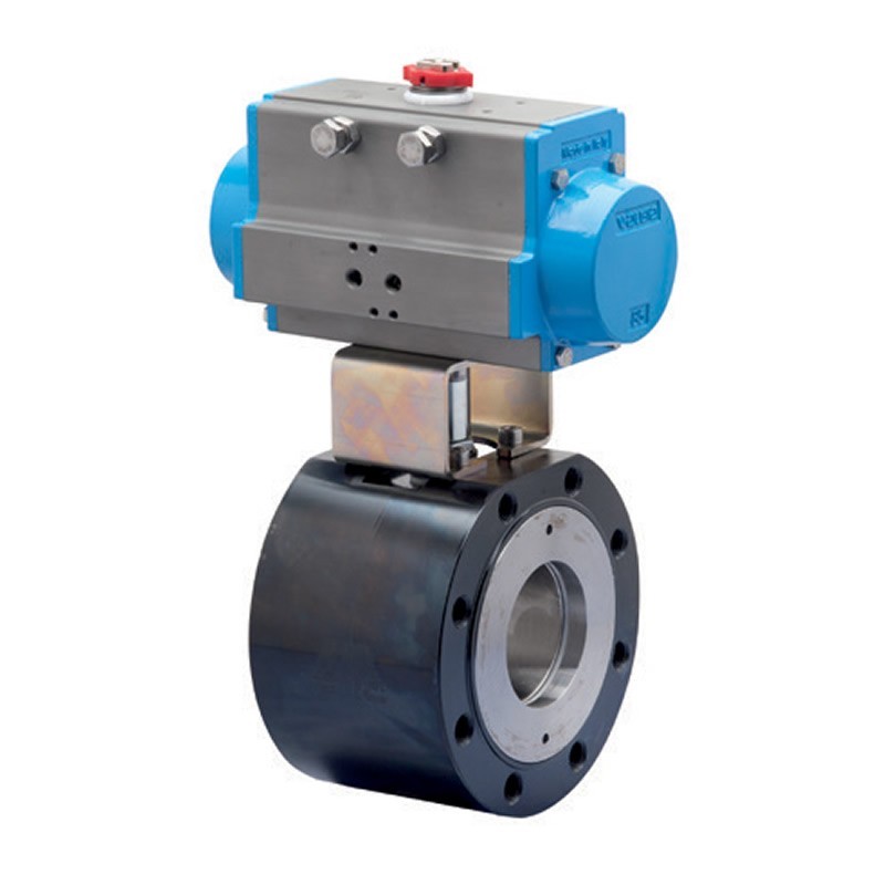 Bonomi 8P0176 with Valpres 720017 Ball Valve Flanged Wafer Style carbon steel 2-way and Spring Return Pneumatic Actuator