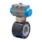 Bonomi 8P722V19 with Valpres 722V17 Wafer Ball Valve Flanged 2-way carbon steel and Valbia Spring Return Pneumatic Actuator