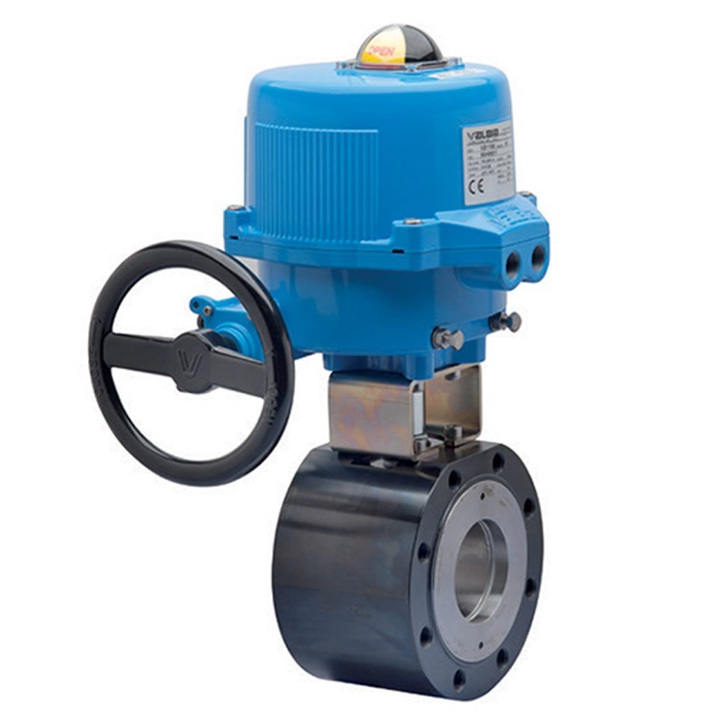 Bonomi M8E722V17 with Valpres 722V17 Wafer Ball Valve Flanged 2-way carbon steel and Valbia Electric Actuator Metal Enclosure