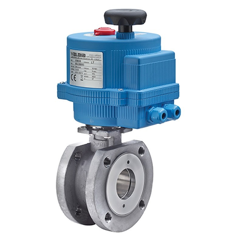 Bonomi 8E723101 with Valpres 723101 Wafer Ball Valve Stainless Steel ANSI 150 and Valbia Electric Actuator Plastic Enclosure