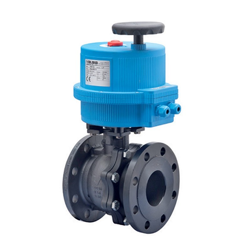 Bonomi 8E766001 with Valpres 766001 Ball Valve Split body Carbon steel ANSI 150 Fire Safe and Valbia Electric Actuator Plastic