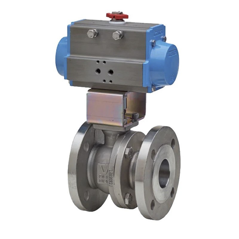 Bonomi 8P760021 with Valpres 760021 Steam Trim Split-Body ball Valve S-Steel ANSI 150 and Double Acting Pneumatic Actuator