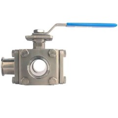 Bonomi 97L-STC Full L Port Ball Valve SS with Sanitary Tri-Clamp