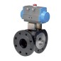 Bonomi 8P0183 with Valpres 776032 Split-Body ball Valve L-port diverter 3-way ANSI 150 and Double Acting Pneumatic Actuator