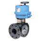 Bonomi 8E086 with Valpres 776032 Split-Body ball Valve L-port diverter 3-way ANSI 150 and Valbia Actuator Plastic Enclosure