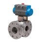 Bonomi 8P0181 with Valpres 776018 ball Valve 3-Way-Diverter L-port S-Steel ANSI 150 Flanged and Double Acting Pneumatic Actuator