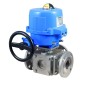 Bonomi ME97L150 with 97L150 Ball valve Block Body 3-Way Full L-port SSteel ANSI 150 and Valbia Electric Metal Enclosure Actuator