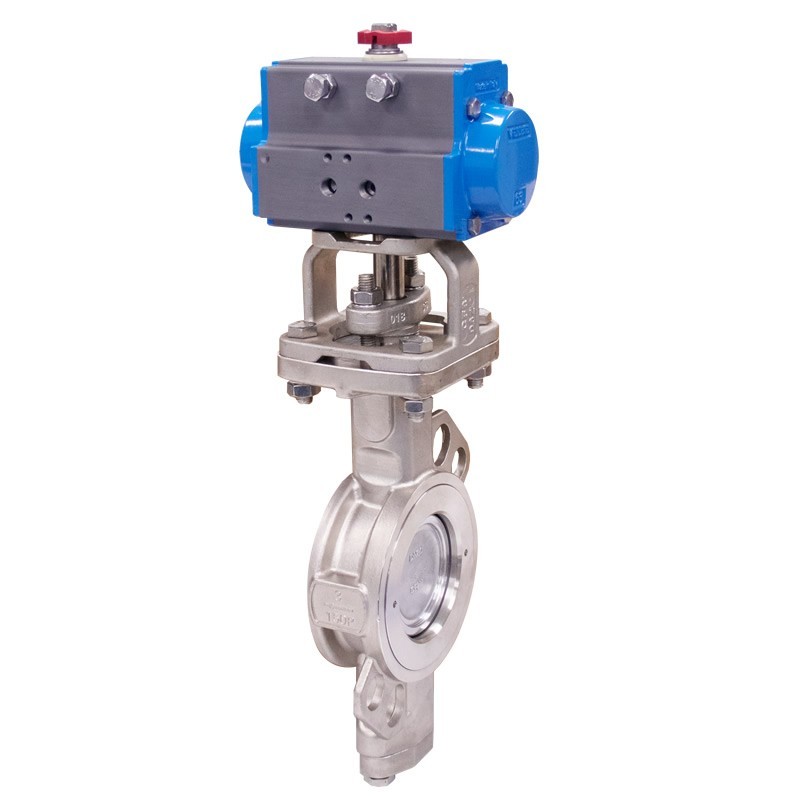 Bonomi DA9100 with 9100 Wafer Butterfly valve HP Stainless Steel ANSI 150 PTFE seats and Valbia Double Acting Actuator