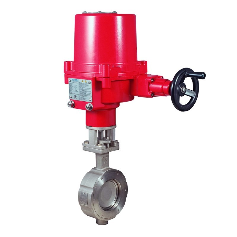 Bonomi EXME9300 con Ghibson 9300 Válvula mariposa oblea alto rendimiento ANSI 300 acero-ix PTFE y actuador a prueba de explosion