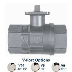 Valpres 700076V Full Port Stainless Steel V Ball Valve 1000 PSI NPT