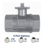 Valpres 700076V Válvula bola puerto-V 30-60° 60° 90° rosca NPT Montaje directo cuerpo acero/inox. funcionamiento Torque bajo