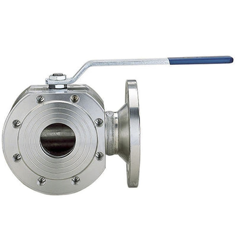 Valpres 776018 3-Way L-Ported diverter Ball Valve Flanged ANSI 150 Stainless Steel ISO 5211 Pad Double D Stem Luft approved