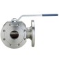 Valpres 776018 3-Way L-Ported diverter Ball Valve Flanged ANSI 150 Stainless Steel ISO 5211 Pad Double D Stem Luft approved