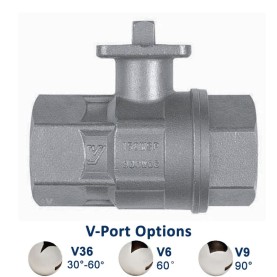 Bonomi M8E700076 con 700076V Válvula bola control puerto-V y Actuador