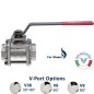 Valpres 710061V V-Ball valve SW ends 30-60° 60° 90° degrees V ports with Stainless Steel Body