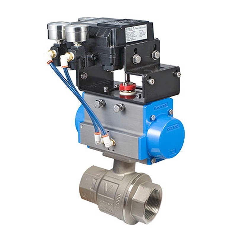 Bonomi PP700076V with 700076V NPT Control Ball Valve V-Port with SS Body and Valbia Pneumatic actuator with Positioner