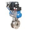 Bonomi PP720370V with Valpres 720370V Wafer Style V-Ball Valve S-Steel and Valbia Pneumatic Actuator and Pneumatic Positioner