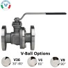 Bonomi EP760021V with Valpres 760021V Wafer Style V-Ball Valve S-Steel and Valbia Pneumatic Actuator and Pneumatic E Positioner