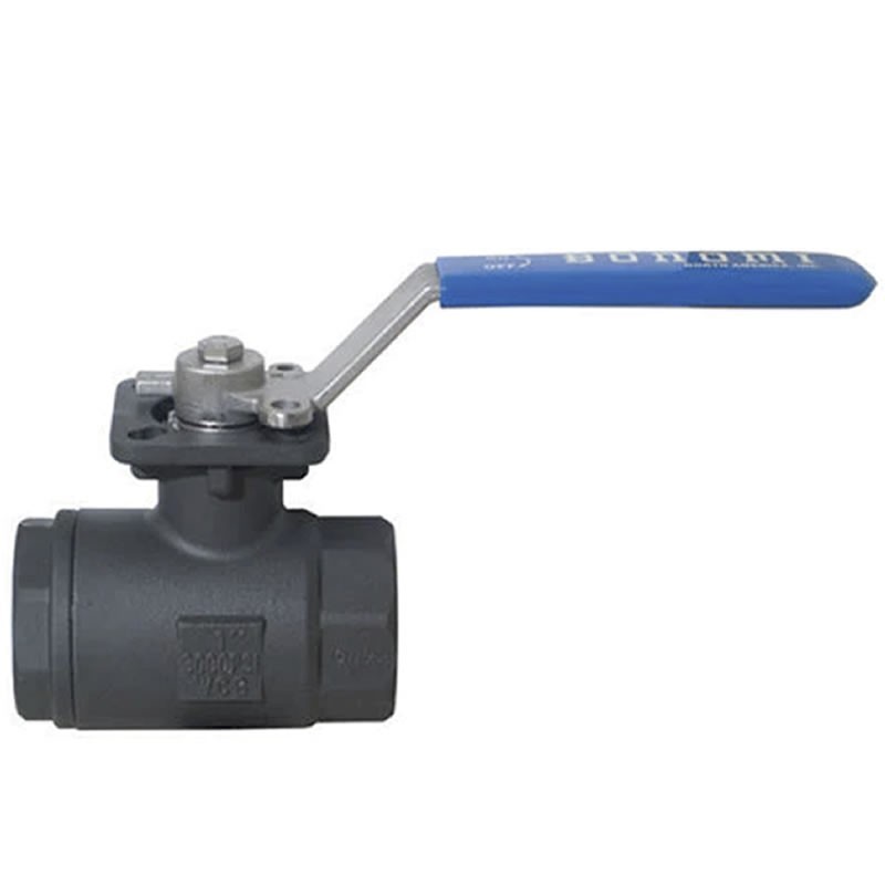 Bonomi 3000 2-piece Ball Valve Full Port Carbon Steel FNPT Threaded 3000 psi ISO 5211 Direct Mount Pad NACE MR-0175