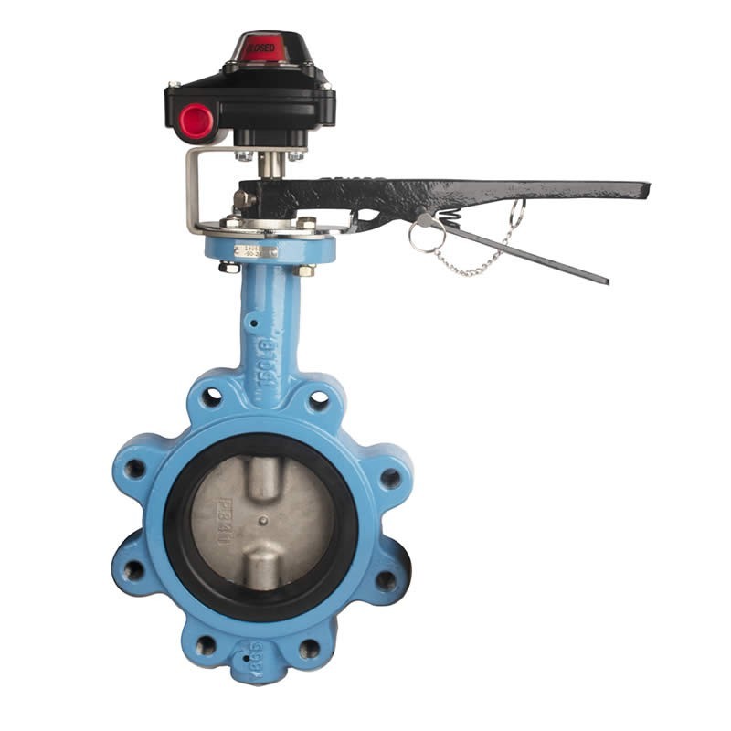 Bonomi N501S LS2 con Ghibson N501S válvula mariposa Lug Certificación NSF para asientos EPDM y interruptor límite LS2-B