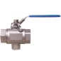 Bonomi 511SL Full Port Safety Exhaust Ball Valve Stainless Steel FNPT Threaded with a 1/4” NPT exhaust port on the bottom