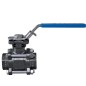 Bonomi 620LL Ball Valve Full Port 3-piece Carbon Steel FNPT Threaded with ISO 5211 Direct Mounting Pad square stem