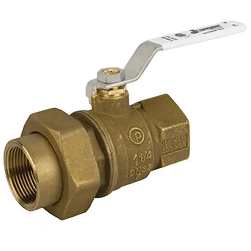 Jomar T-100UEG Lead Free Brass Ball Valve, 2 Piece, Full Port, Threaded Connection, Single Union End, 600 WOG