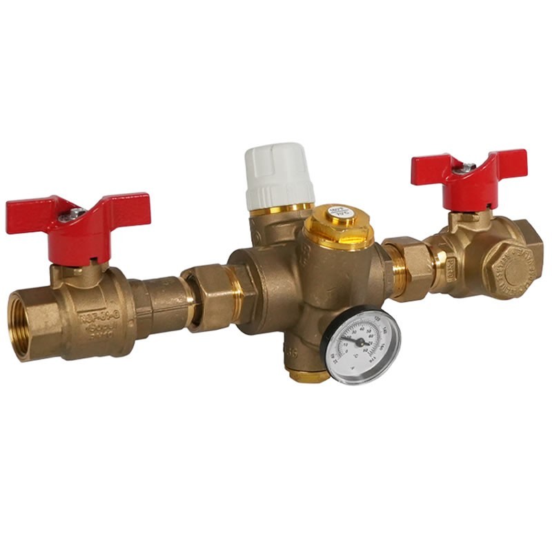 Jomar TB-130MFG Lead Free Thermostatic Balancing Valve FNPT 150 CWP Auto. A0, Therm. CHV, Dual Isolation & Integrated Strainer