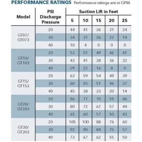 Goulds GT30 Self-Priming Centifugal 60 HZ Pump 3 HP Single Phase