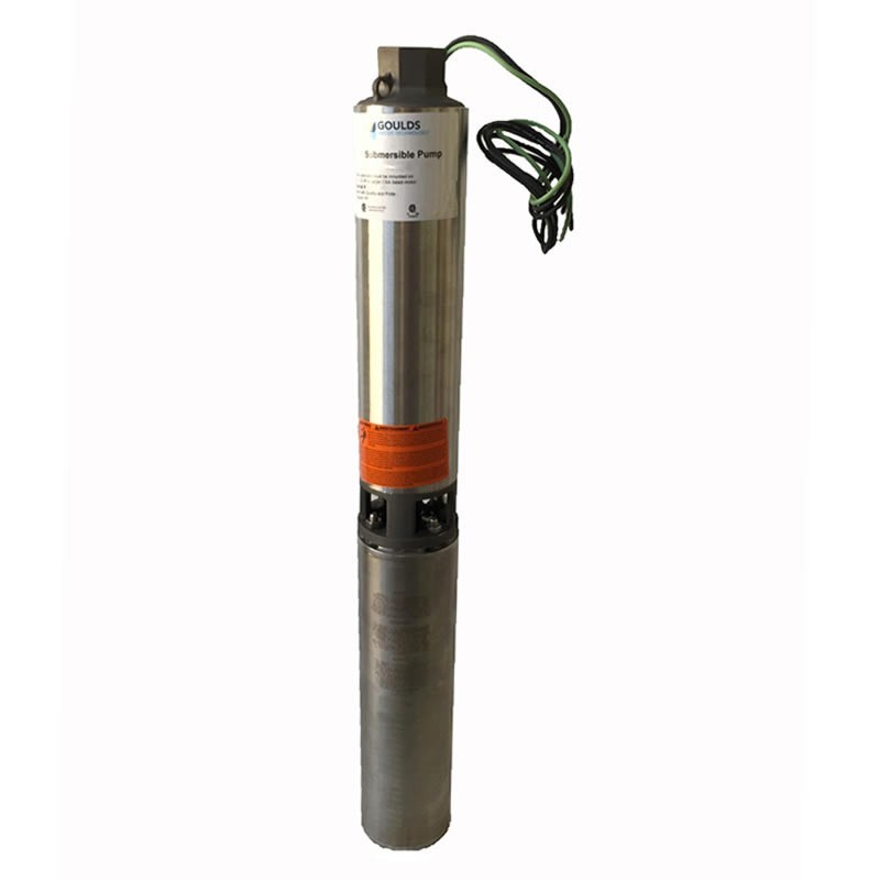 Goulds 5GS05421C Submersible Pump S-Steel 4” well diameter 1 Phase 2 Wire 115 Volts 1/2 HP 12 Stages 5 GPM NPT 1¼ discharge