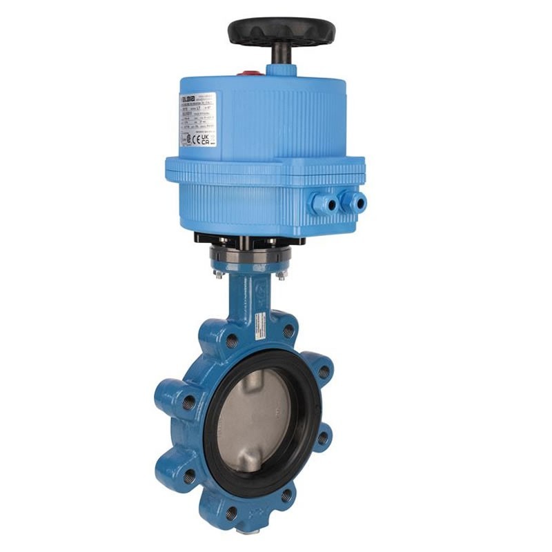 Bonomi E531S with Ghibson 531S Lug Butterfly valve FKM Seats SS Disc direct mount and Valbia Electric Actuator Plastic Enclosure