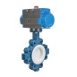 Bonomi SR551P con 551P válvula mariposa tipo Lug disco de acero inox. asientos PTFE y actuador Valbia neumático retorno resorte