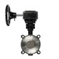 Jomar HPBFV-600-CS Válvula mariposa estilo orejeta alto rendimiento acero carbono cubierto epoxi RPTFE clase ANSI 150 Engranaje