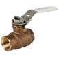 Jomar T-200CSSG-LH Bronze Ball Valve Lead Free 2 Piece Full Port Threaded S-Steel Trim 600 CWP 150 WSP with Latch hande BO proof