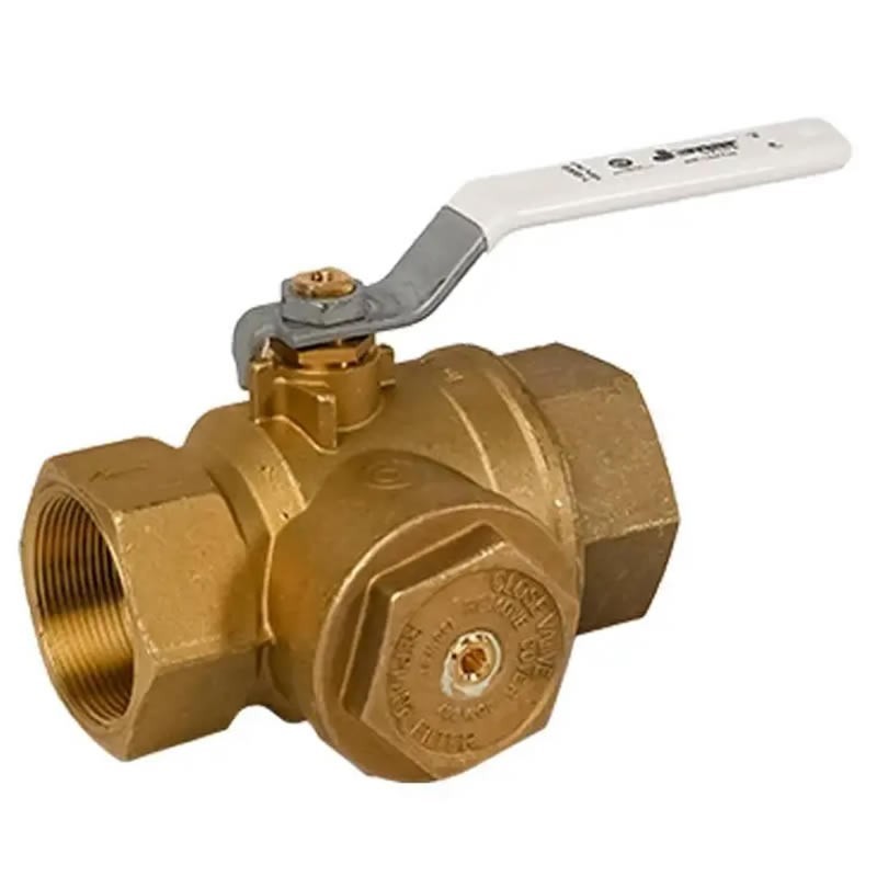 Jomar T-100FBG Lead Free Filter Ball 3-Way Full Port Threaded Connection with Integrated Strainer 400 WOG