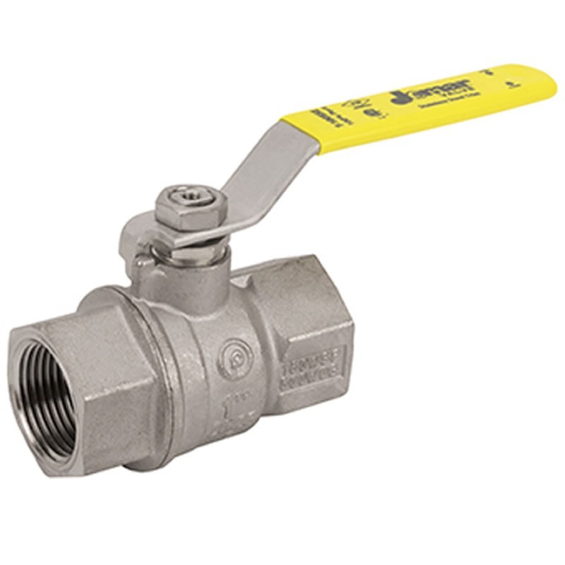 Jomar T-100SSE Válvula bola de latón 2 piezas con conexión roscada de paso completo guarnición de acero inoxidable 600 WOG