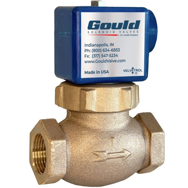 Gould Solenoid bronze valve Q-3T General Purpose Normally Closed for Air,Inert gases,water and oil 220ºF Buna 5-150 10-400 PSI