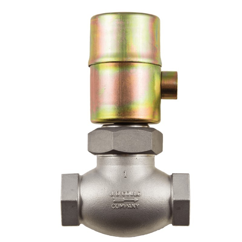 Gould Válvula solenoide KXS-3T PG acero inox. N-Cerrado aire,gases inertes,agua,aceites,fl corrosivos 300ºF Teflon 10-300psi