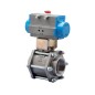 Bonomi 8P0203 con 710062 válvula bola BW Puerto completo 3 piezas acero/inox 1000 WOG y actuador neumático Valbia doble acción