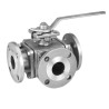Chicago Valves Series 17 SS 316 Class 150 Flanged 3-Way L-Port Ball Valve (1/2" - 4")