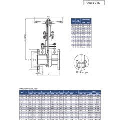 Válvula de Compuerta Bridada Chicago Valves Serie 216 de Acero Inoxidable 316 Trabajo Pesado Clase 150 (1/2" - 12")