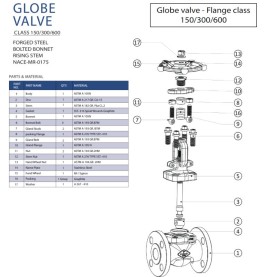 Chicago Valves 384 Class 300 RF Globe Valve, 1/2"-1 1/2"
