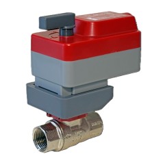 Siral CVW 0.75 (3/4") FNPT 2-Way Nickel Plated Brass Characterized Ball Valve for Water with Actuator, Cv 4.7-35