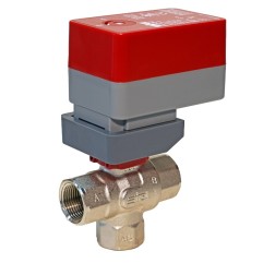Siral CVW 3/4" Characterized Ball Valve 3-Way NPT BS SS Cv 4.7-14