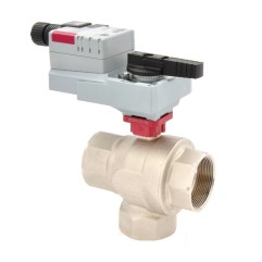 Siral CVW 1" Characterized Ball Valve 3-Way NPT BS SS Cv 7.4-19