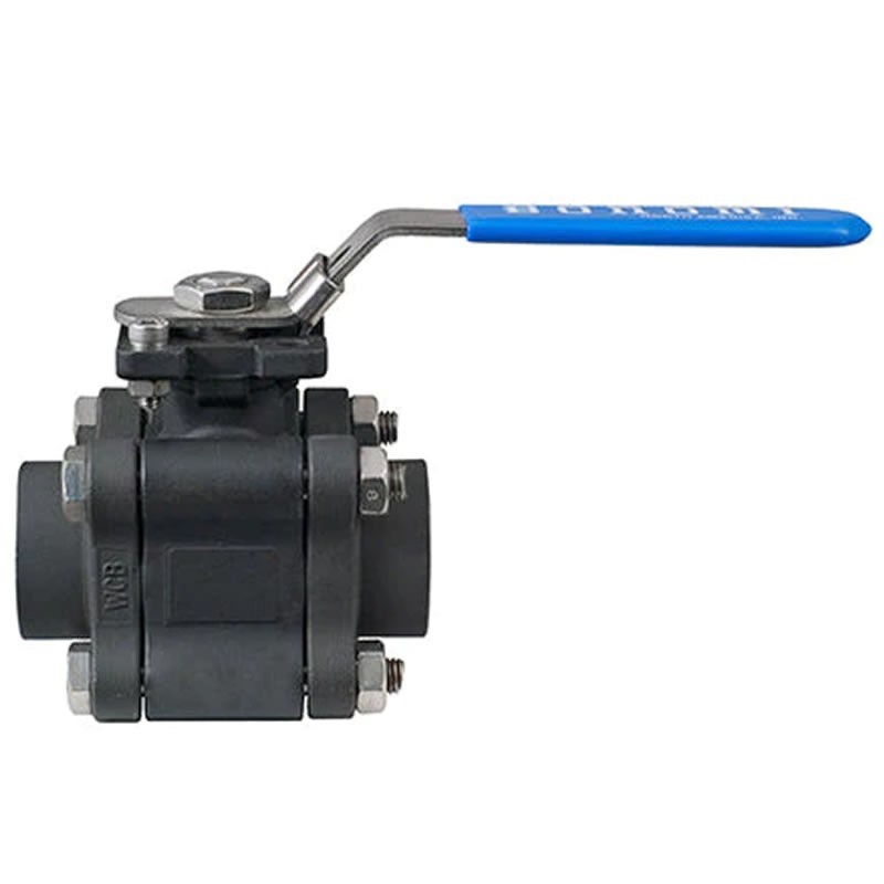 Bonomi 642LL Series Full Port High Performance 3-Pc. CS Ball Valve PEEK Seats Lock Lever ISO 5211 D Mnt. Pad BW