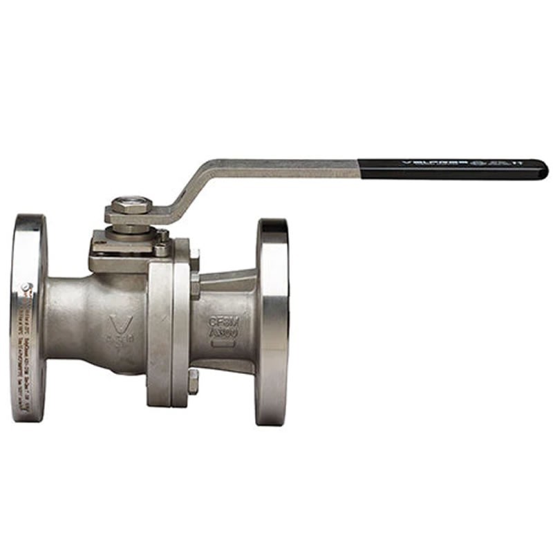 Valpres 68J100 Split-Body ANSI 300 Flanged Ball Valve API 608 St. Steel Full Port ISO 5211 Pad Double "D" Stem