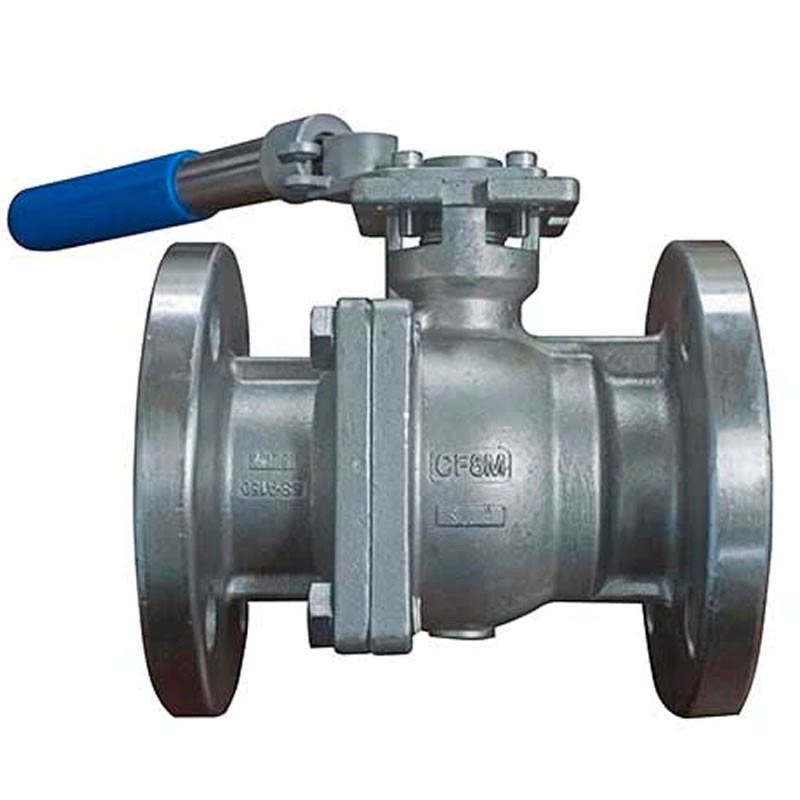 Valpres 766000SRL Split Body Ball Valve Stainless Steel Flanged ANSI class 150 Full port with ISO 5211 Mounting pad and Handle